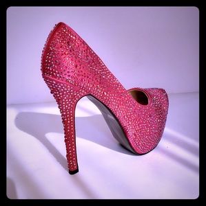 NEW Hot Pink Sequin Platform Pump